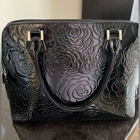 Anita Flower - Enameled Leather Handbag - GOOD CONDITION - Picture 1 of 2